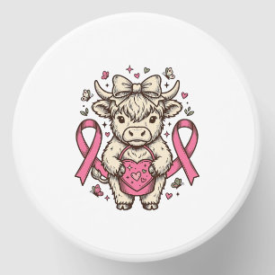Highland Cow Cancer Awareness Ribbon Cute Calf Des Mini Candle Favors
