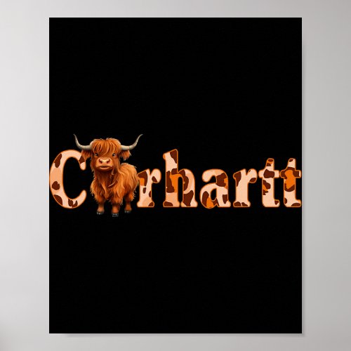 Highland Cow Carhartt Christmas  Poster