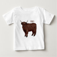 Highland cow cartoon illustration 