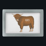 Highland cow cartoon illustration  belt buckle<br><div class="desc">Highland cow cartoon illustration</div>