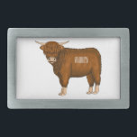 Highland cow cartoon illustration belt buckle<br><div class="desc">Highland cow cartoon illustration</div>