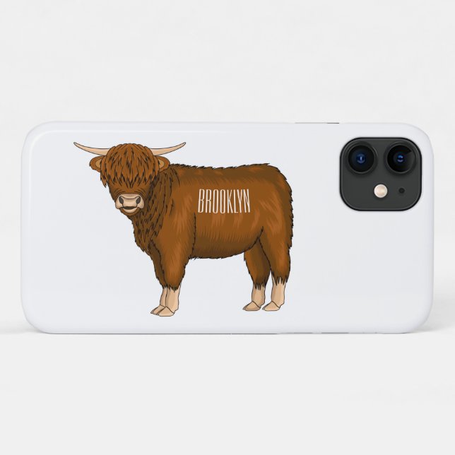 Highland cow cartoon illustration  Case-Mate iPhone case (Back (Horizontal))