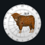 Highland cow cartoon illustration dart board<br><div class="desc">Highland cow cartoon illustration</div>