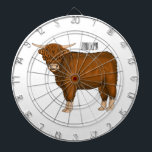 Highland cow cartoon illustration dart board<br><div class="desc">Highland cow cartoon illustration</div>