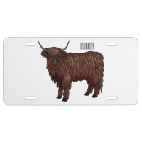 Highland cow cartoon illustration