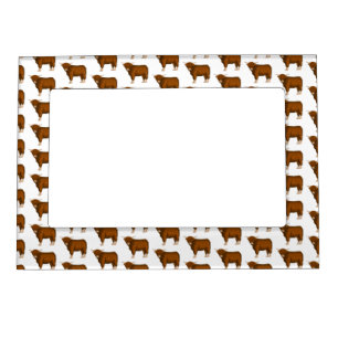 Highland cow cartoon illustration magnetic frame