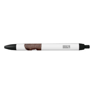 Highland cow cartoon illustration  pen