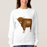 Highland cow cartoon illustration