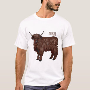 Highland cow cartoon illustration T-Shirt