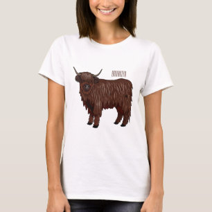 Highland cow cartoon illustration T-Shirt