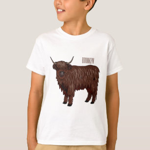 Highland cow cartoon illustration T-Shirt