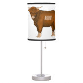 Highland cow cartoon illustration  table lamp (Left)