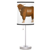 Highland cow cartoon illustration  table lamp (Right)