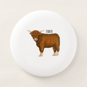 Highland cow cartoon illustration  Wham-O frisbee