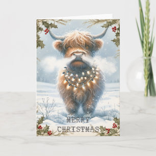 Highland Cow Christmas Card