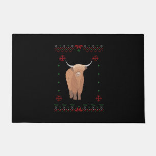 Highland Cow Christmas Doormat