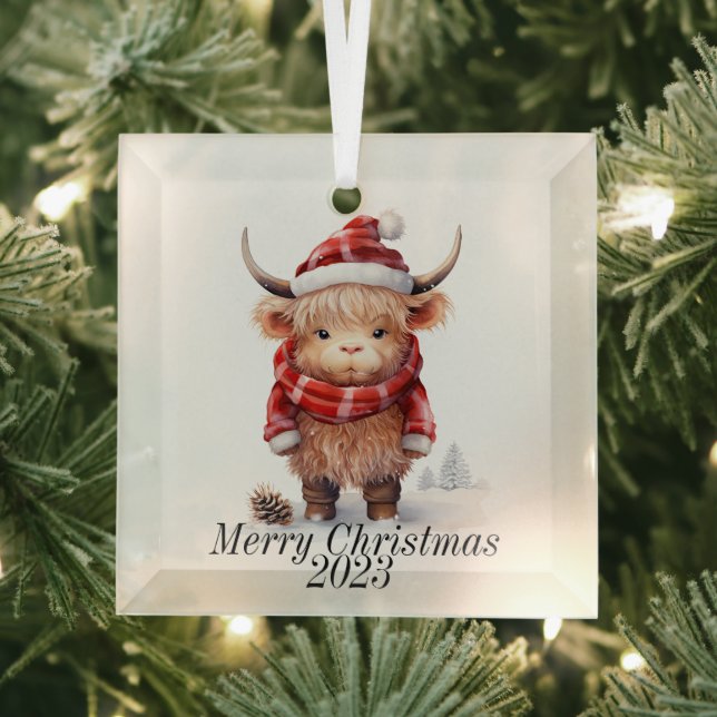Highland Cow Christmas Ornament (Insitu)