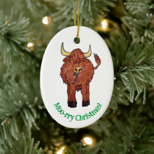 Highland Cow Christmas Ornament