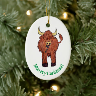 Highland Cow Christmas Ornament