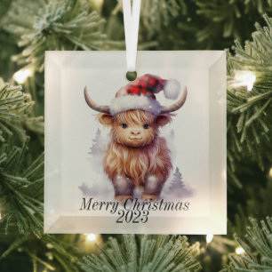 Highland Cow Christmas Ornament