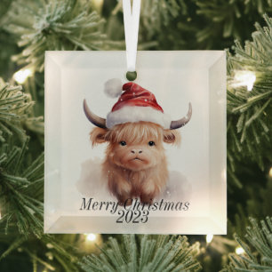 Highland Cow Christmas Ornament