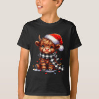 Highland Cow Christmas Santa Hat Mooey Xmas Heifer