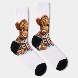 Highland Cow Christmas Socks