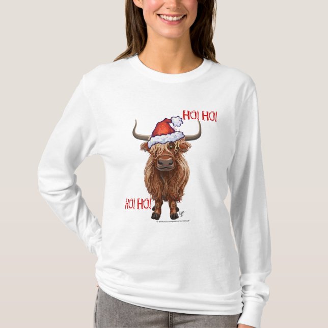 Highland Cow Christmas T-Shirt (Front)