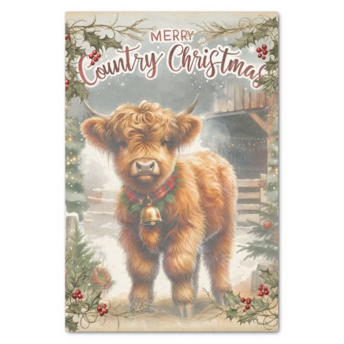 Highland Cow Christmas  Tissue Paper