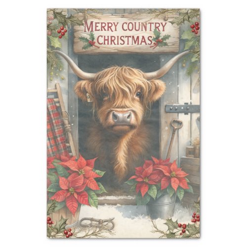 Highland Cow Christmas  Tissue Paper