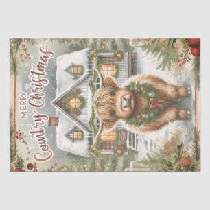 Highland Cow Christmas  Tissue Paper