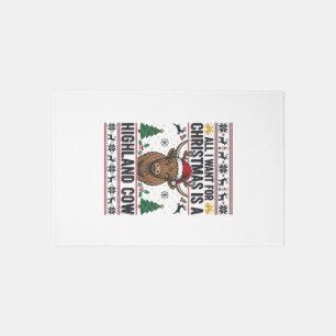 Highland Cow Christmas Vintage Engraving Shirt Des Rug