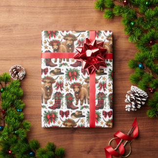 Highland Cow Christmas Wrapping Paper