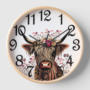 Highland Cow Clock