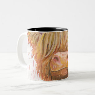 highland cow close up mug