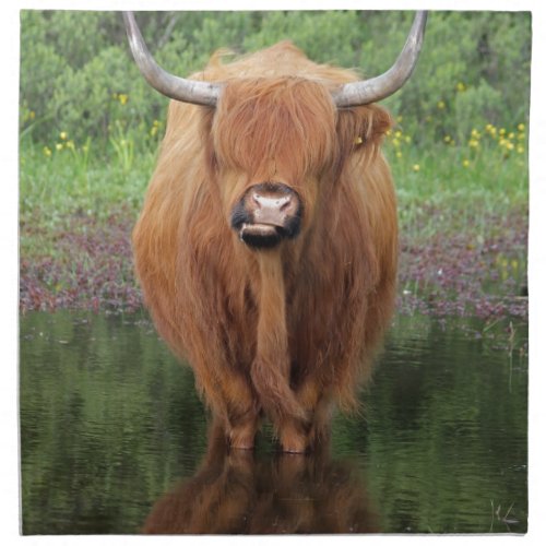 Highland cow cloth napkin