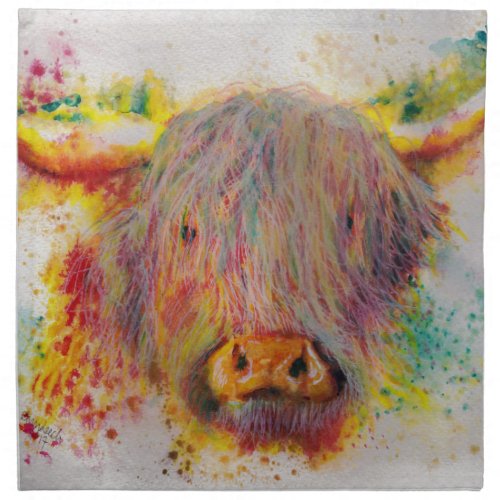 Highland Cow Cloth Napkin