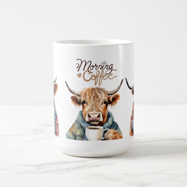 Highland cow coffee mugs, cute coffee mugs (Center)