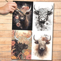 Highland Cow Collage 1 Decoupage Paper