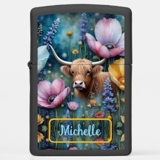 Highland Cow Colorful Cosmos Tapestry *personalize