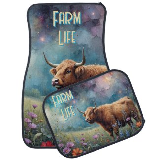 Highland Cow Colorful Meadow *personalize*