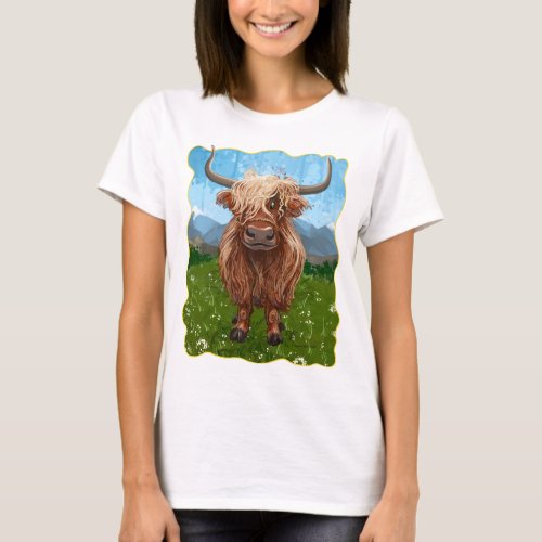 Highland Cow Coming and Going T_Shirt
