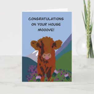Highland cow Congratulations new home Card