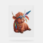 Highland Cow , Cool Cow , Sunglass Acrylic Sign