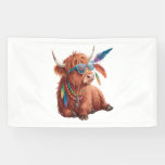 Highland Cow , Cool Cow , Sunglass Banner