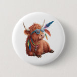 Highland Cow , Cool Cow , Sunglass Button