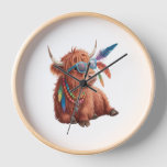 Highland Cow , Cool Cow , Sunglass Clock