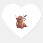 Highland Cow , Cool Cow , Sunglass Heart Sticker