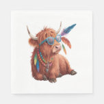 Highland Cow , Cool Cow , Sunglass Napkins