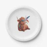 Highland Cow , Cool Cow , Sunglass Paper Plates